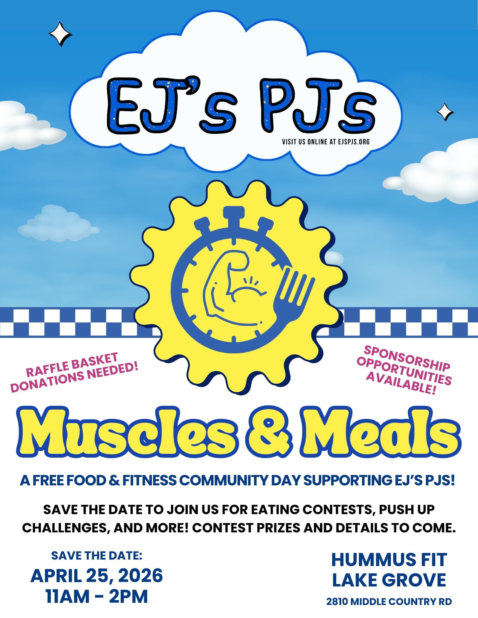 Muscles and Meals - EJ's PJs fundraiser